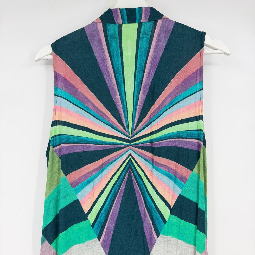 Mara Hoffman | Prism Kaleidoscope Technicolor Tribal Maxi Shirt Dress S - Picture 10 of 13